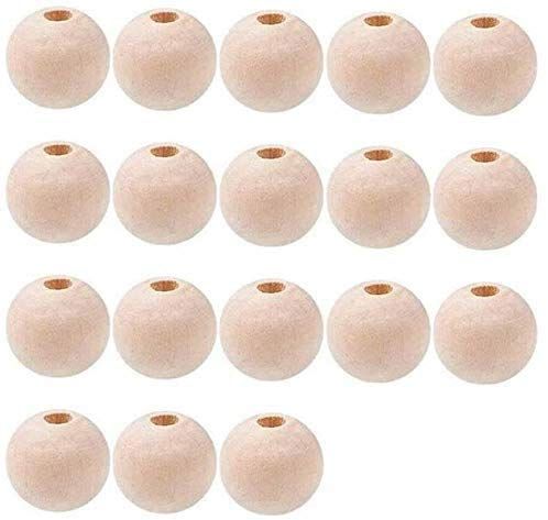 POFET 100 stuks houten kralen 14mm natuurlijke kralen ronde houten kralen voor ambachten DIY handgemaakte decoraties sieraden ambachtelijke maken