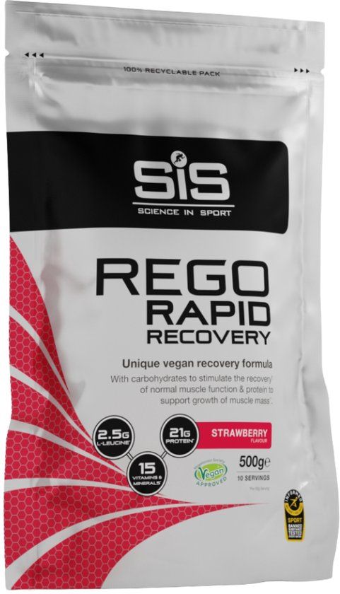 Science in Sport SIS REGO Rapid Recovery Drink Poeder Aardbei Smaak Vegan 500g