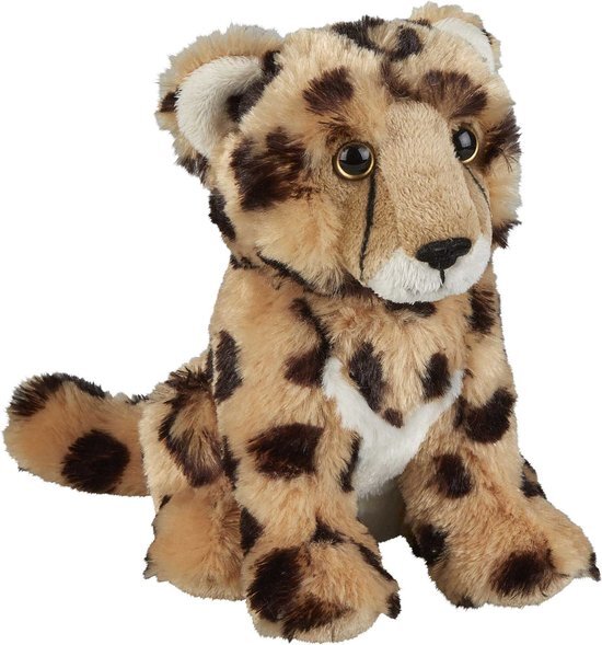 Ravensden Pluche knuffel dieren Cheetah/Jachtluipaard 18 cm - Speelgoed wilde dieren knuffelbeesten