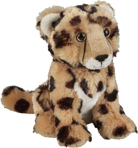 Ravensden Pluche knuffel Cheetah/Jachtluipaard 18 cm - Speelgoed wilde dieren knuffelbeesten