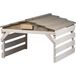 dobar Garage voor robotmaaier van hout met afneembaar dak, schuilplaats voor robotmaaier met individueel schild - 78,5 x 74 x 52,5 cm - grijs/wit