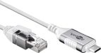 Goobay USB-C (m) naar RJ45 (m) Slimline Gigabit Ethernet Kabel - Nylon Sleeve - 3 meter - Wit