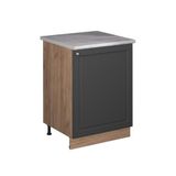Vicco Keukenonderkast Fame-Line, Anthrazit-Gold Landhaus/Goudkleurig Eiken, 60 cm 1 deur met werkblad