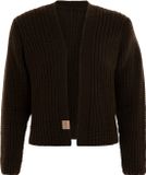 Knit Factory Marlo Kort Gebreid Vest - Donkerbruin - 36/38