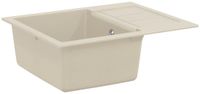 vidaXL Lavabo Beige 620 x 500 mm 80% Quartz et 20% Résine