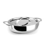 IBILI - Braadpan met natuurlijk triply-deksel, 14 cm, roestvrij staal, geschikt voor inductie, zonder antiaanbaklaag