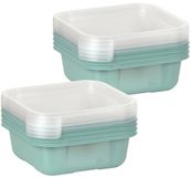 Juypal Hogar Boîtes de conservation - set 8x pièces - 900 ml - transparent/vert