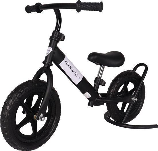 Born Lucky Loopfiets / Balance Bike Verstelbaar Stuur &amp; Zadel - Black