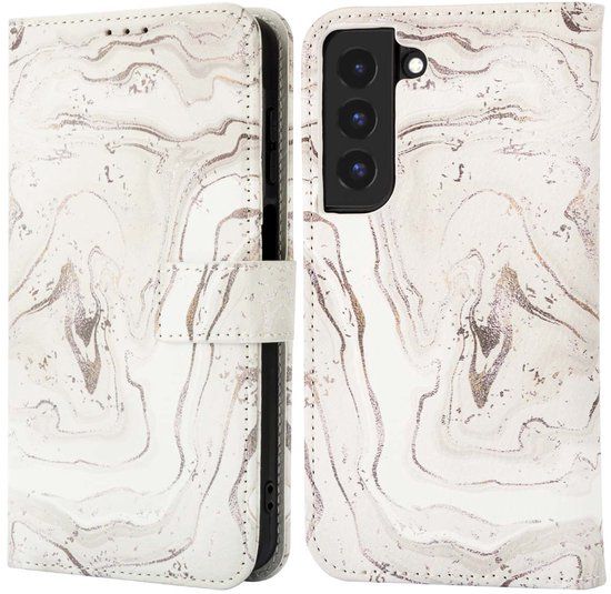 imoshion Hoesje - Geschikt voor Samsung Galaxy S22 - Design Bookcase smartphone - Sandy Marble