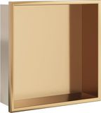 vidaXL Douchenis 32x32x9 cm roestvrijstaal geborsteld goudkleurig