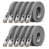 1aTTack.de CAT7 LAN-kabel 10x 2m flexibele netwerkkabel 10 Gbit/s - grijs