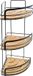 MSV Étagère de douche - 3 niveaux - Noir - 49 cm - Métal/Bambou