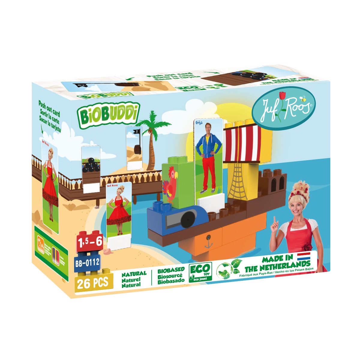BiOBUDDi Juf Roos Papegaaitje leef je nog - Bouwspeelgoed - 1.5 - 6 jaar