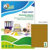 Tico Italia GL4-210297 zelfklevende etiketten van goudkleurig papier, labelformaat 210 x 297 mm, 1 etiket per vel, permanent hechtend, 100ff