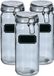 Zeller bocaux/bocaux de conserve - 4x - 1L - verre - avec fermeture à levier - étiquettes comprises