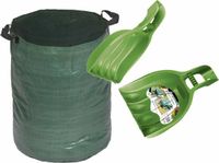 Nature Groene tuinafvalzak opvouwbaar 120 liter met bladharken/tuinafval grijpers