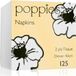 Poppies 125x stuks 2-laags papieren tafelservetten wit 40 x 40 cm