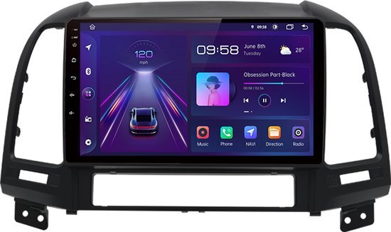 Hyundai Santa Fe 2006-2012 Android navigatie en multimediasysteem 1GB RAM 16GB ROM