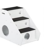 Relaxdays Hondentrap 3 treden - 52,5 x 42 x 60 cm - Wit/Zwart