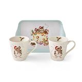 Wrendale Designs Kerst Set - Set Mokken & Tray - Holly Jolly