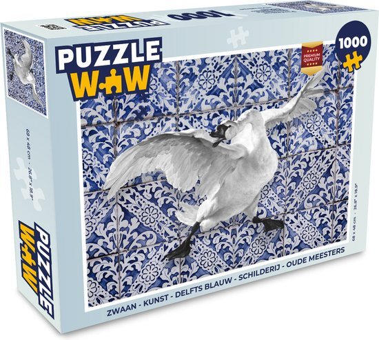 MuchoWow Puzzel Jan Asselijn - Zwaan - Delfts Blauw - Legpuzzel - Puzzel 1000 stukjes volwassenen