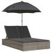 VidaXL Lounge Stoel Gecapitonneerde Zitting Polyrattan Staal Grijs