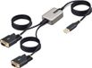 StarTech.com 2P6FFC-USB-SERIAL tussenstuk voor kabels USB-A 2 x DB-9 RS-232 Zwart, Grijs