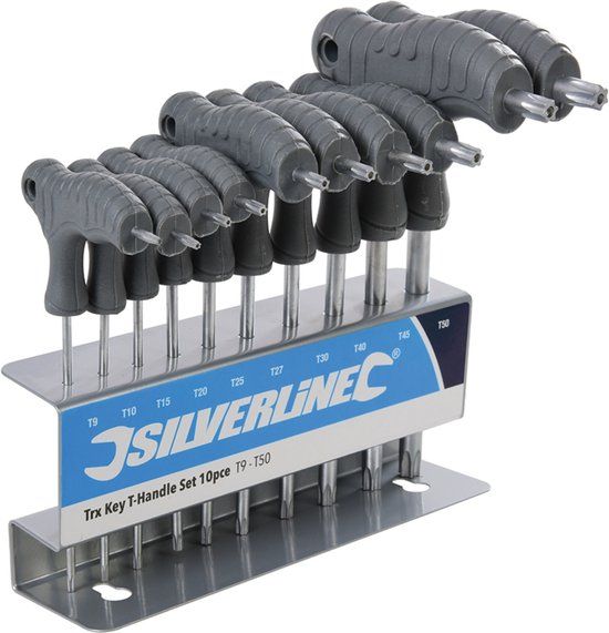 Silverline Torx Sleutels Met T-Handvat 10-Delig T9 t/m T50