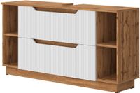 Vicco Lotta Wastafelonderkast – 119.2 x 62.5 cm met 2 laden Eiken/wit gestreept