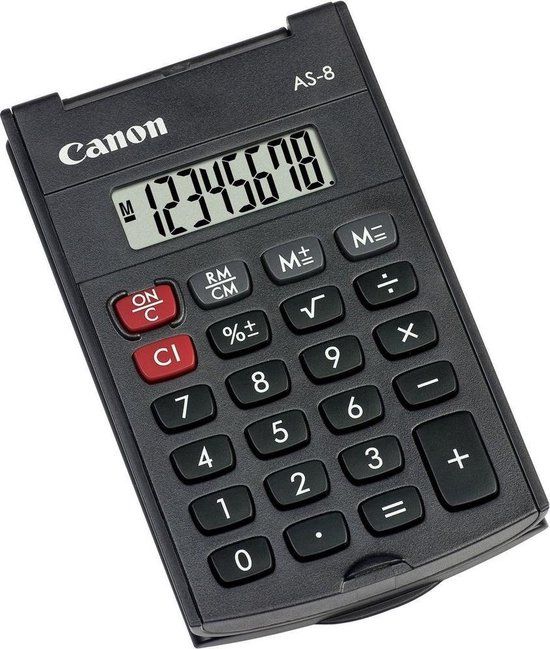 Canon AS-8 Pocket Calculator - Dark Grey