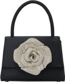 Faina Dameshandtas Zwart Gebloemd Polyester