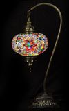 Halay Turkse Tafellamp - Boogmodel Mozaïek - Handgemaakt - 1 stuk - Multicolour mix 43 cm