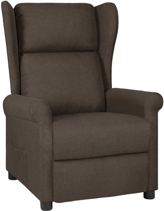 vidaXL Fauteuil verstelbaar stof donkerbruin