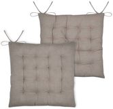 Stof Textile coussin de chaise Coline - 2x - beige - 38 x 38 x 4 cm