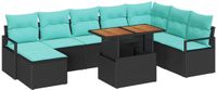 vidaXL Tuinbank - Zwart - Polyrattan - 55x73 cm