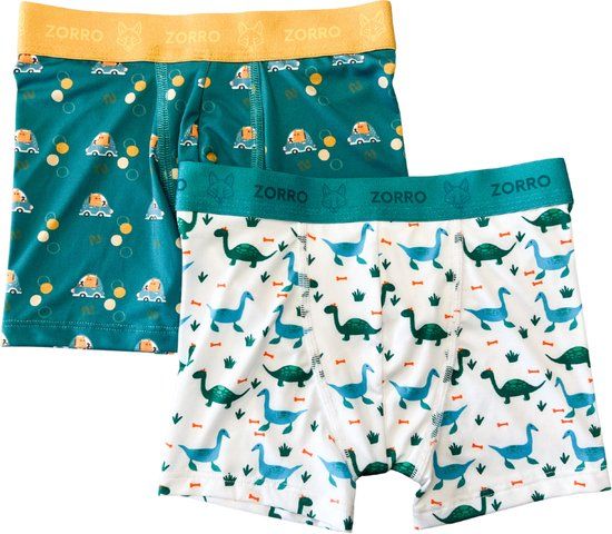 Zorro Boys' Boxers 2-Pack - Size 104 - Green - Quick-drying - Superstretch