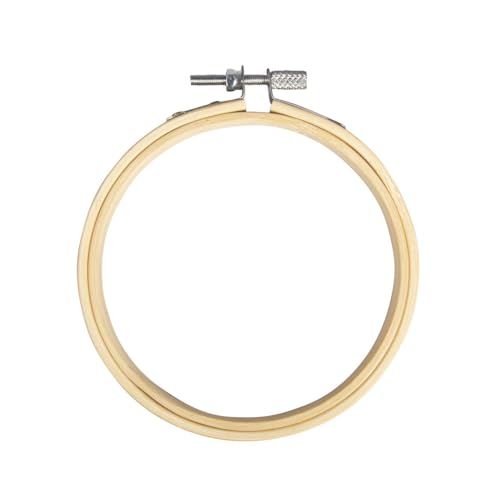 Rayher Borduurframe rond, bamboe, 10 cm diameter, kruissteek, cirkelvormig, hoepel ring, ring voor knutselen, borduurhoop, cross stitch hoop, 64522000, natuur