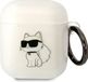 Karl Lagerfeld Etui, iconisch Choupette design, geschikt voor AirPods 1/2 - Transparant