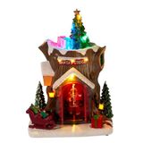 Well Home kerstdecoratie: huisjes met LED-verlichting, beweging en muziek, USB of batterijen, 18,5 x 17 x 25,5 cm