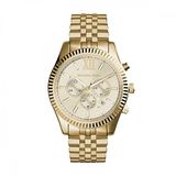Michael Kors Lexington chronograaf quartz horloge met goudkleurige roestvrijstalen band voor heren MK8281