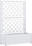 vidaXL Plantenbak met latwerk 100x43x142 cm PP wit