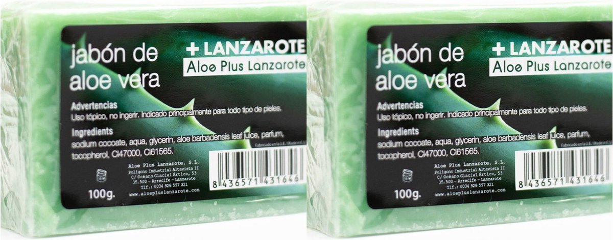 Soap4Health Handgemaakte zeep | combipack 2 stuks | Aloe Vera | zeepblok | badkamer | hygiene | antibacterieel