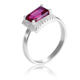 Orphelia 925 Sterling Zilver Ring met Rode Zirkonia - Maat 60