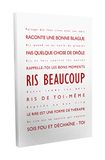 Feel Good Art canvas op frame, modern en typografisch 20 x 30 cm Rouge sur le blanc