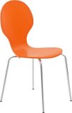 CLP Diego Chaise de salle d'attente - Empilable - Bois/orange