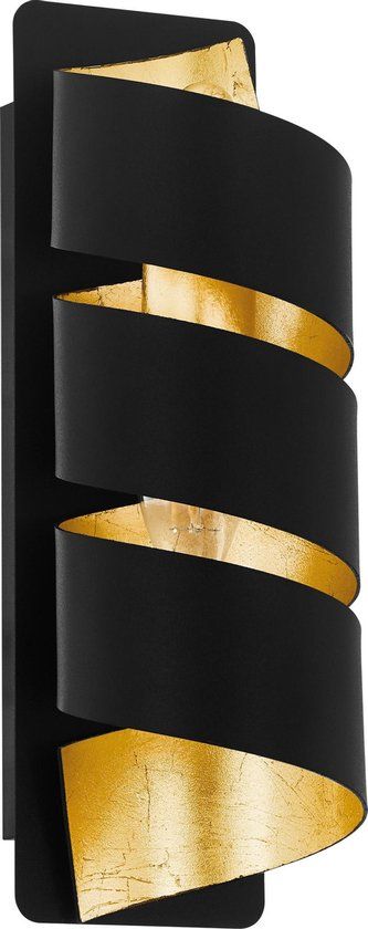 EGLO Elizondo Wandlamp - Zwart/Goud - E14 - 27 cm