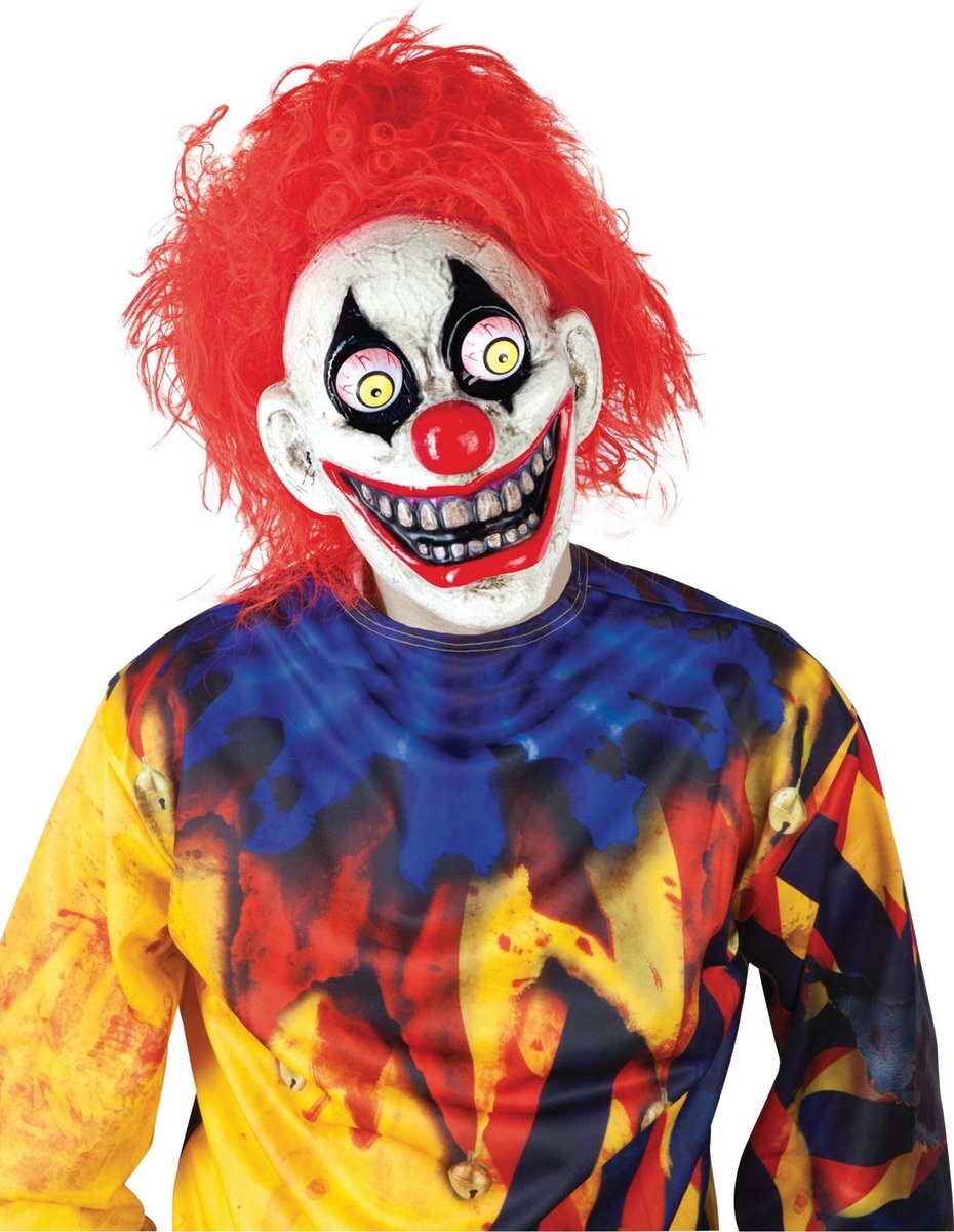 Haunted House - Clown masker met uitpuilende ogen voor volwassenen