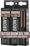 Maybelline New York Tattoo Brow Gel Tint, 2 x 5 ml, Nr. 3 Donkerbruin
