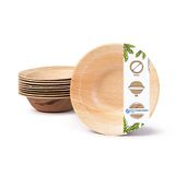 GREENBOX Palmware Set van 25 hoogwaardige wegwerpborden, rond, 14 cm, palmblad, pastaborden, slakom, composteerbaar en biologisch afbreekbaar wegwerpservies
