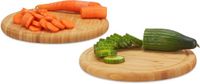 Merkloos Relaxdays Ontbijtplanken - Set van 2 - 25 cm - Bamboe - Serveerplank